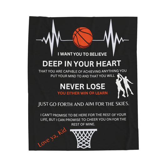 Basketball - Velveteen Plush Blanket