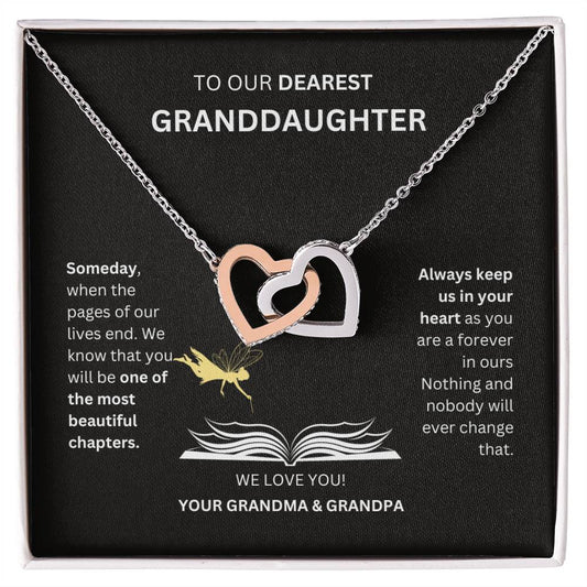 To Our dearest Granddaughter - Interlocking Heart Necklace