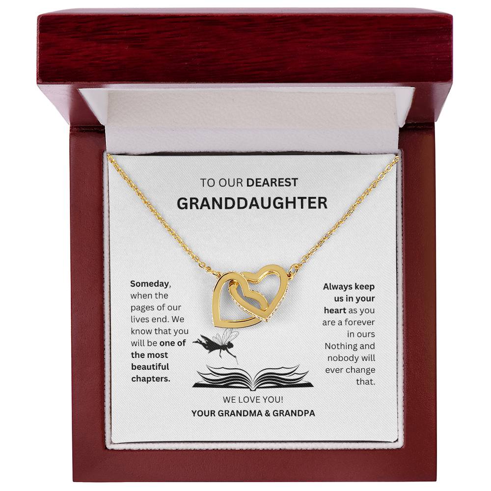 To My Dearest Granddaughter - Interlocking Heart Necklace