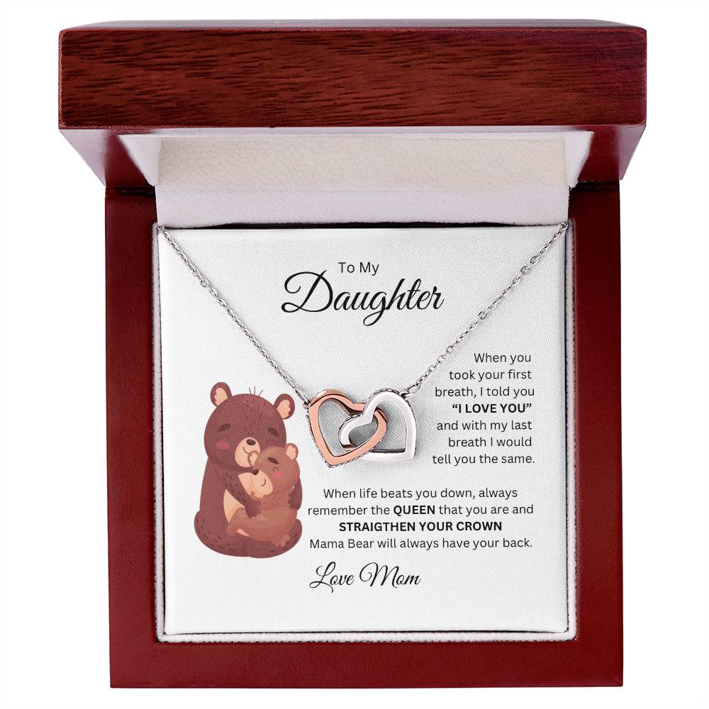 To My Daughter - Interlocking Heart Necklace