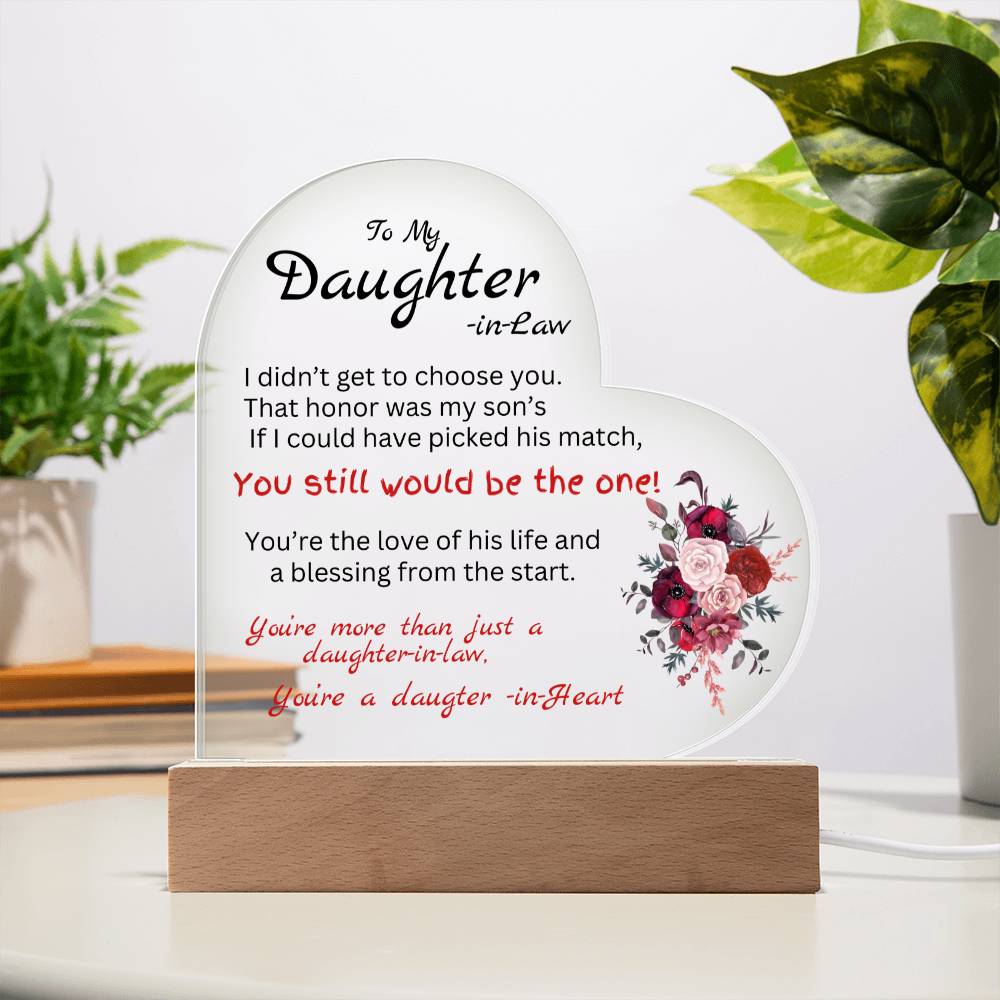 To My Daughter-in-law Heart Acrylic Plaque
