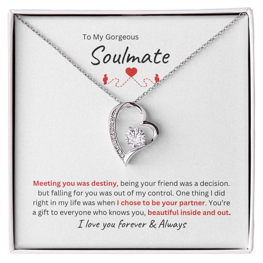 To My Gorgeous Soulmate - Forever Love Necklace